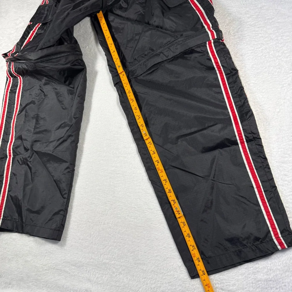 MTA PRO Track Pants Mens Small Black Zip Off Convertible Cargo Racing Stripe